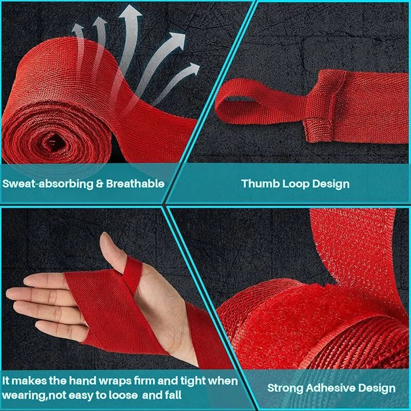 RepNation Boxing Hand Wraps – Vendajes de Boxeo para Protección de Muñecas y Nudillos